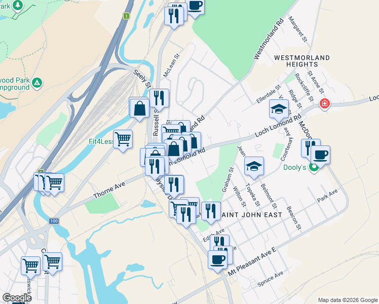 69 Loch Lomond Road, Saint John NB Walk Score