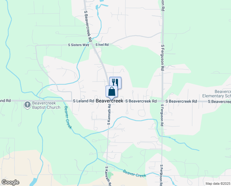 map of restaurants, bars, coffee shops, grocery stores, and more near 21950 South Beavercreek Road in Beavercreek