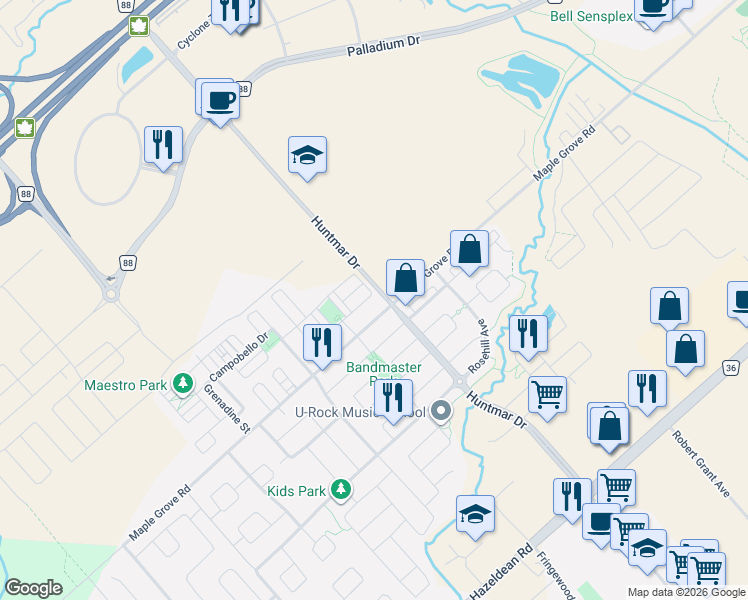 map of restaurants, bars, coffee shops, grocery stores, and more near 228 Par-La-Ville Circle in Ottawa