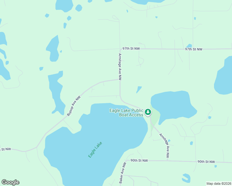 map of restaurants, bars, coffee shops, grocery stores, and more near 1030 94th Street Northwest in Monticello