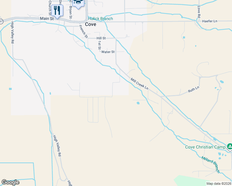 map of restaurants, bars, coffee shops, grocery stores, and more near 60328-60372 Leopard Drive in Cove