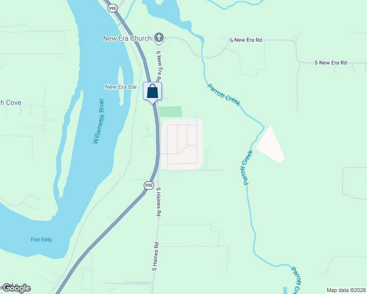 map of restaurants, bars, coffee shops, grocery stores, and more near 10038 South New Era Road in Canby