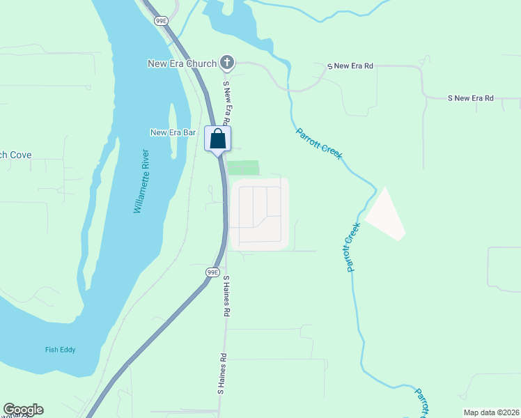 map of restaurants, bars, coffee shops, grocery stores, and more near 10038 South New Era Road in Canby