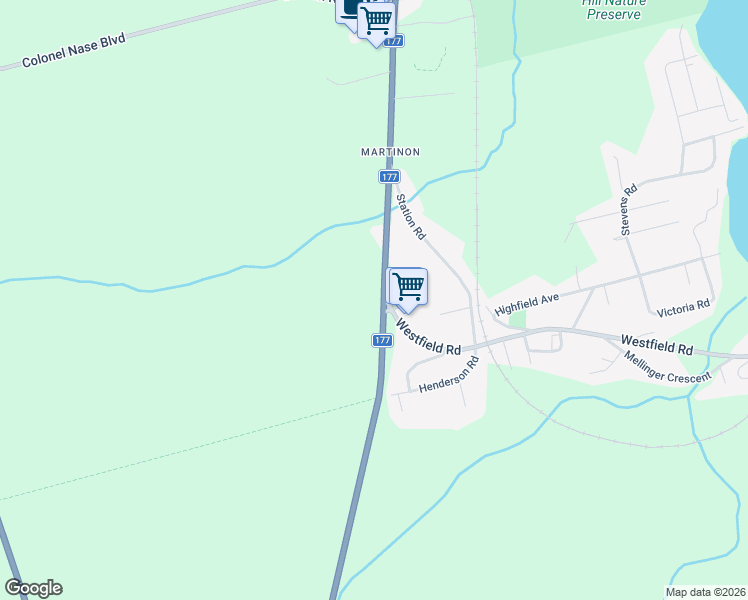 map of restaurants, bars, coffee shops, grocery stores, and more near 3321 New Brunswick 177 in Saint John