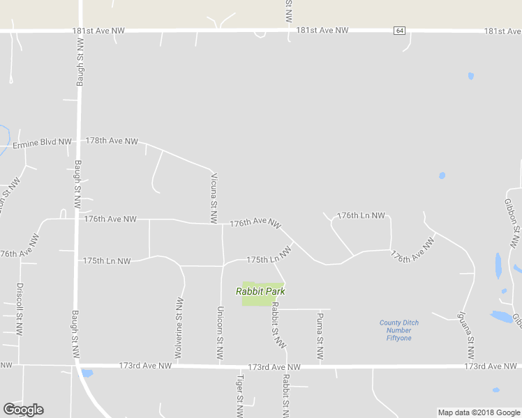 map of restaurants, bars, coffee shops, grocery stores, and more near 8745 176th Avenue Northwest in Ramsey