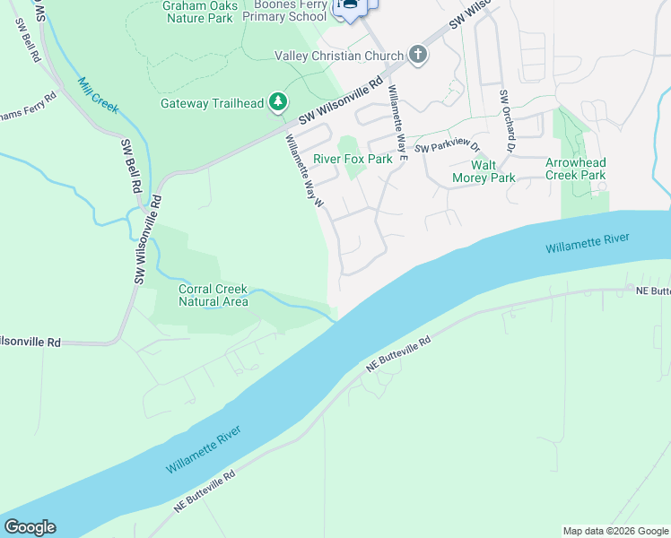 map of restaurants, bars, coffee shops, grocery stores, and more near 31175 Willamette Way West in Wilsonville