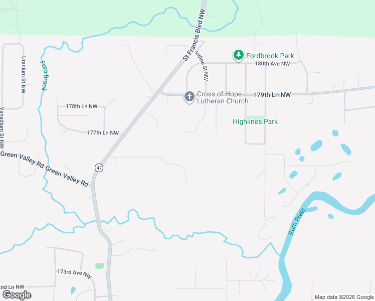 map of restaurants, bars, coffee shops, grocery stores, and more near 5751 177th Avenue Northwest in Ramsey