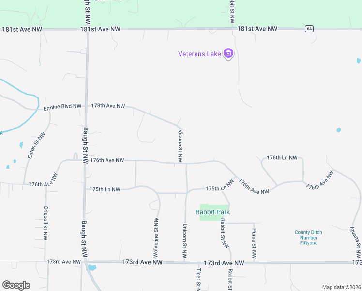 map of restaurants, bars, coffee shops, grocery stores, and more near 17711 Vicuna Street Northwest in Ramsey