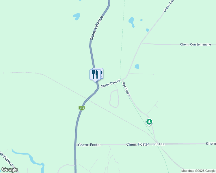 map of restaurants, bars, coffee shops, grocery stores, and more near 6 Chemin Doucet in Lac-Brome