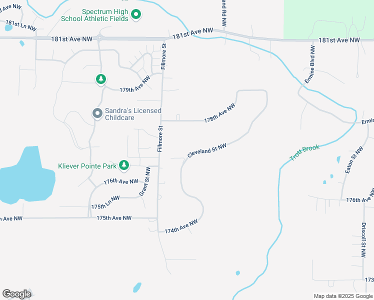 map of restaurants, bars, coffee shops, grocery stores, and more near 17704 Cleveland Street Northwest in Elk River