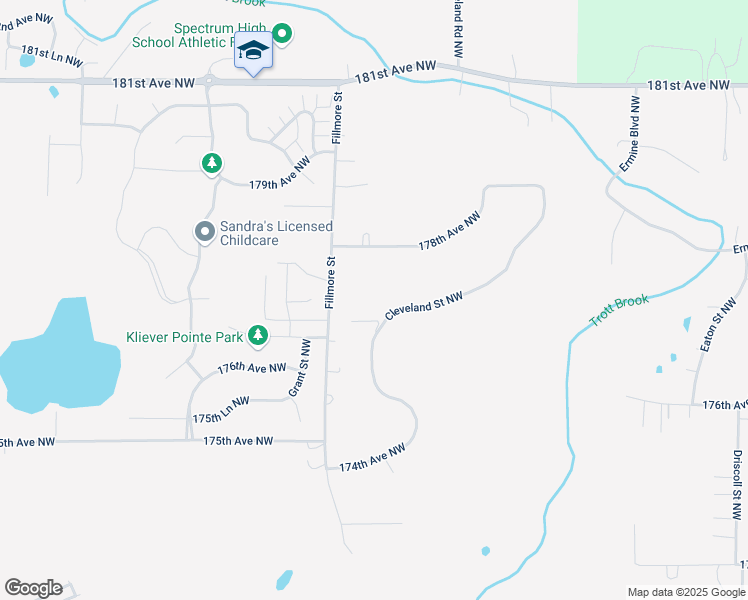 map of restaurants, bars, coffee shops, grocery stores, and more near 17704 Cleveland Street Northwest in Elk River
