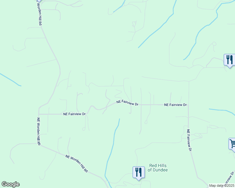 map of restaurants, bars, coffee shops, grocery stores, and more near 17855 Northeast Fairview Drive in Dundee