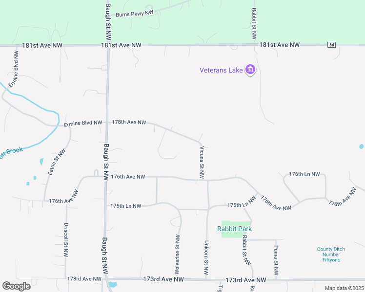 map of restaurants, bars, coffee shops, grocery stores, and more near 8876 178th Avenue Northwest in Ramsey