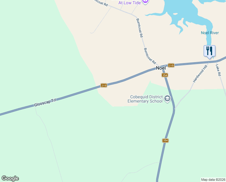 map of restaurants, bars, coffee shops, grocery stores, and more near 4460 Nova Scotia 215 in Noel