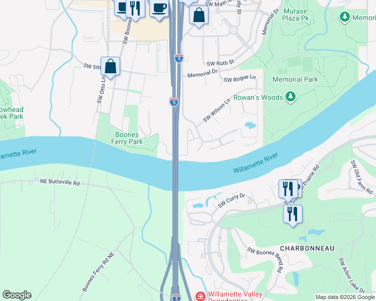 map of restaurants, bars, coffee shops, grocery stores, and more near 31373 Southwest Chia Loop in Wilsonville