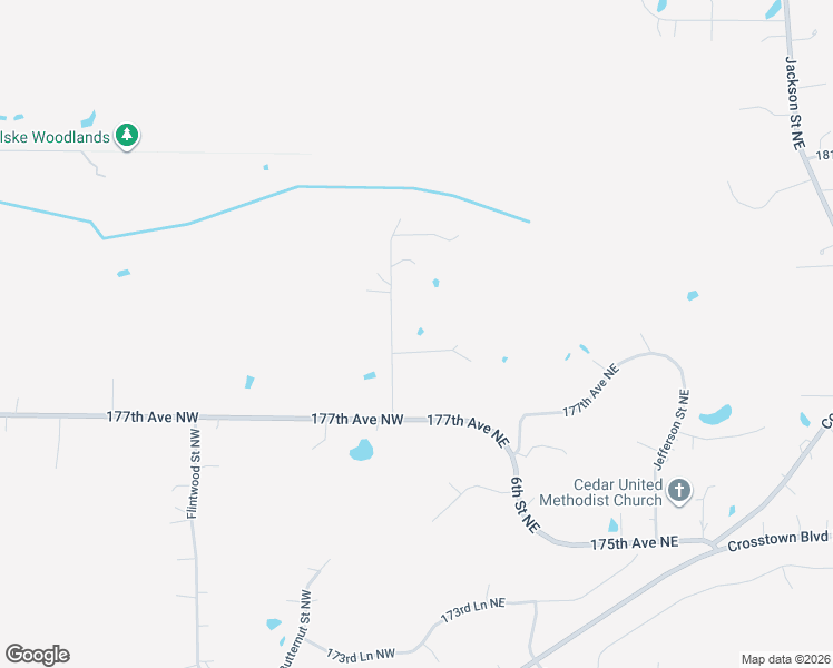 map of restaurants, bars, coffee shops, grocery stores, and more near 140 178th Avenue Northeast in Ham Lake
