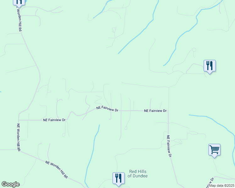 map of restaurants, bars, coffee shops, grocery stores, and more near 17855 Northeast Fairview Drive in Dundee
