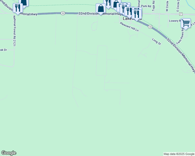 map of restaurants, bars, coffee shops, grocery stores, and more near 17005 Rolling Hills Lane in Lakewood