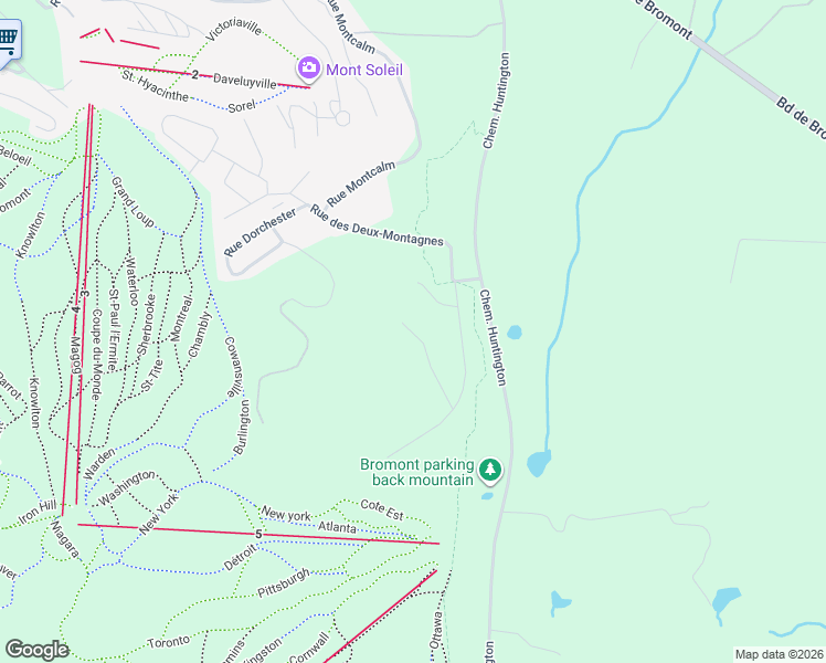 map of restaurants, bars, coffee shops, grocery stores, and more near 79 Rue Jones in Bromont