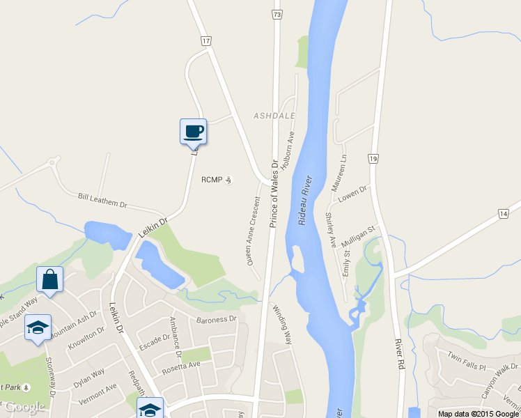 map of restaurants, bars, coffee shops, grocery stores, and more near 10 Queen Anne Crescent in Ottawa
