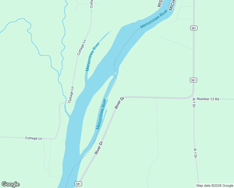 map of restaurants, bars, coffee shops, grocery stores, and more near N4955 River Drive in Wallace