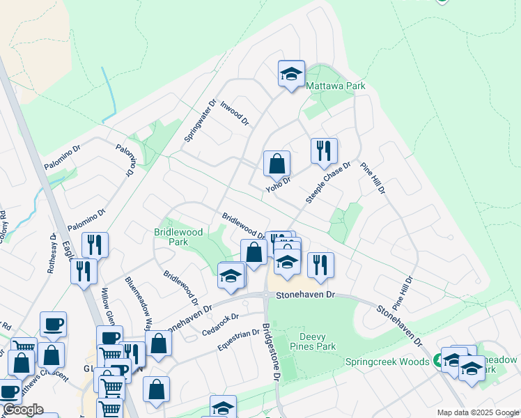 map of restaurants, bars, coffee shops, grocery stores, and more near 31 Clydesdale Avenue in Ottawa