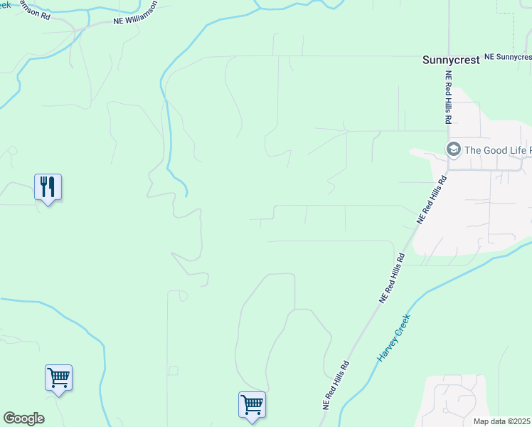 map of restaurants, bars, coffee shops, grocery stores, and more near 20420 Northeast Overlook Drive in Dundee