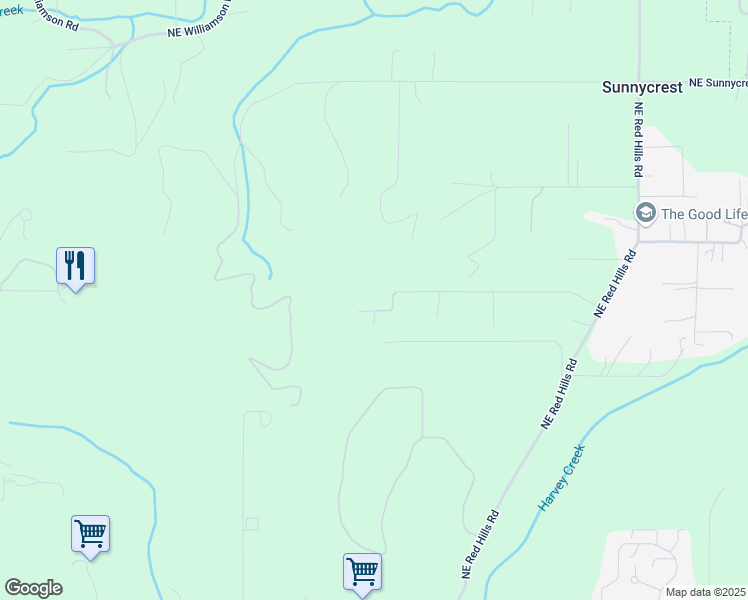 map of restaurants, bars, coffee shops, grocery stores, and more near 20420 Northeast Overlook Drive in Dundee