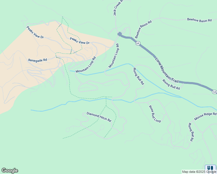 map of restaurants, bars, coffee shops, grocery stores, and more near 7 Lower Saddle Ridge Road in Big Sky