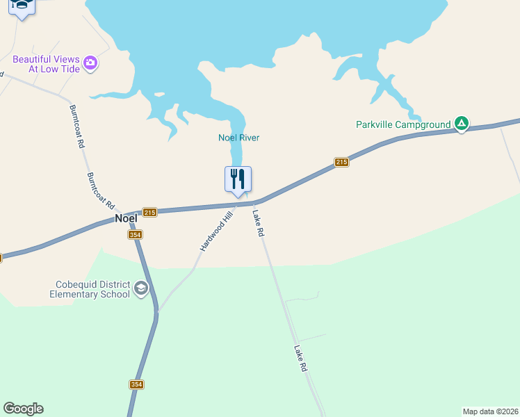 map of restaurants, bars, coffee shops, grocery stores, and more near 4710 Nova Scotia 215 in Maitland