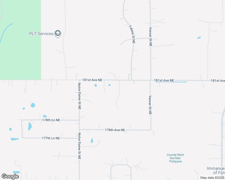 map of restaurants, bars, coffee shops, grocery stores, and more near 17960 Rutgers Street Northeast in Forest Lake