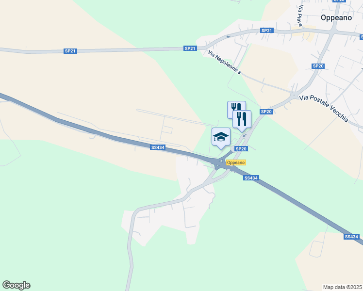 map of restaurants, bars, coffee shops, grocery stores, and more near Via Padania in Provincia di Verona