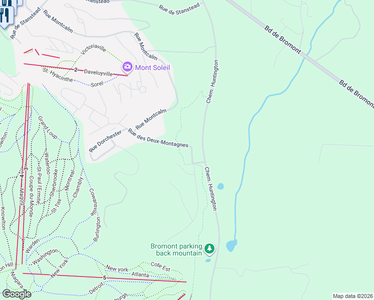 map of restaurants, bars, coffee shops, grocery stores, and more near 237 Rue des Deux-Montagnes in Bromont