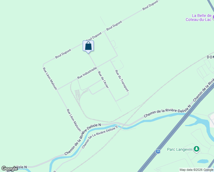 map of restaurants, bars, coffee shops, grocery stores, and more near 35 Rue de l'Acier in Coteau-du-Lac