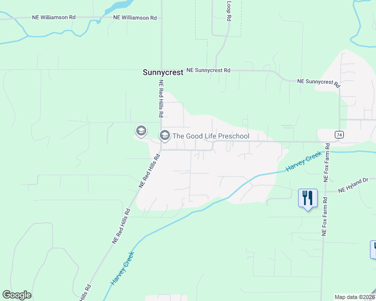 map of restaurants, bars, coffee shops, grocery stores, and more near 21840 Northeast Hidden Springs Road in Dundee