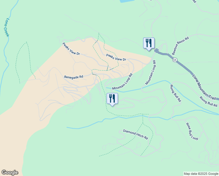 map of restaurants, bars, coffee shops, grocery stores, and more near 66 Mountain Loop Rd in Cameron
