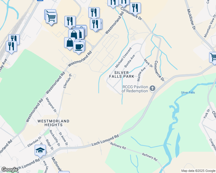 map of restaurants, bars, coffee shops, grocery stores, and more near 493 Michael Crescent in Saint John