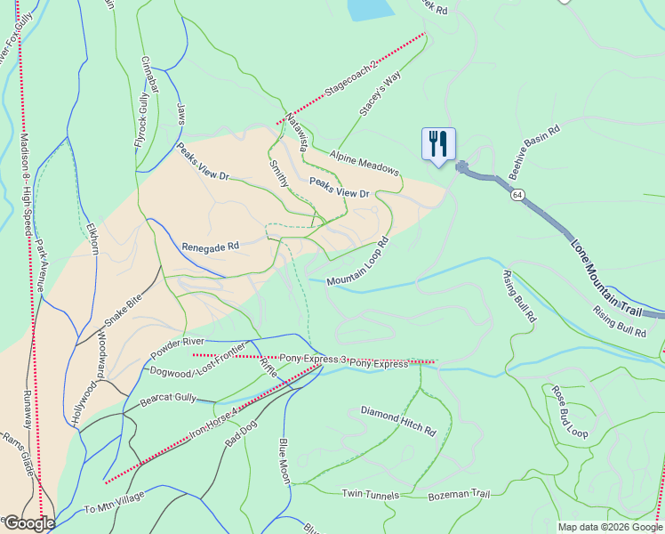 map of restaurants, bars, coffee shops, grocery stores, and more near 66 Mountain Loop Rd in Cameron