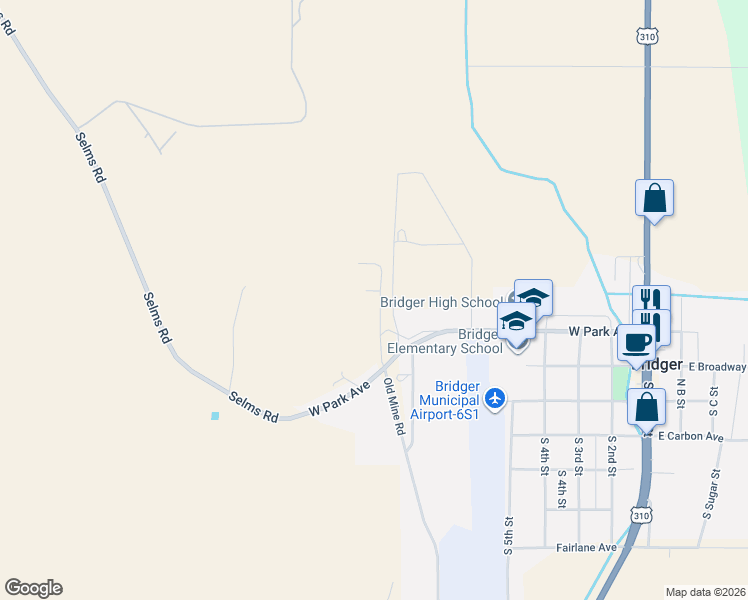 map of restaurants, bars, coffee shops, grocery stores, and more near 101-103 Rimrock Dr in Bridger