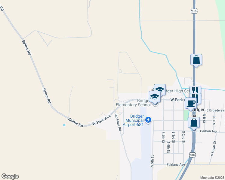 map of restaurants, bars, coffee shops, grocery stores, and more near 101-103 Rimrock Dr in Bridger