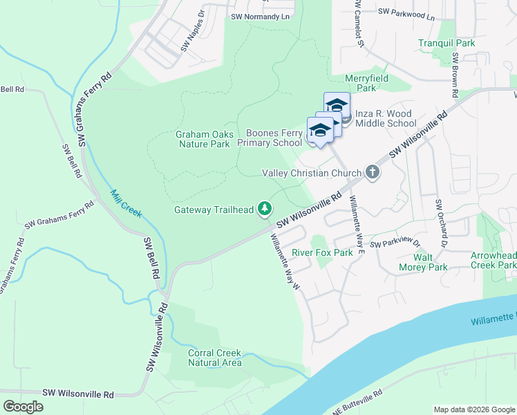map of restaurants, bars, coffee shops, grocery stores, and more near 11825 Southwest Wilsonville Road in Wilsonville