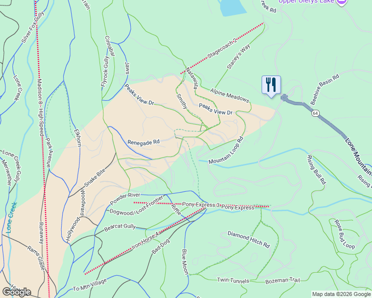 map of restaurants, bars, coffee shops, grocery stores, and more near in Big Sky