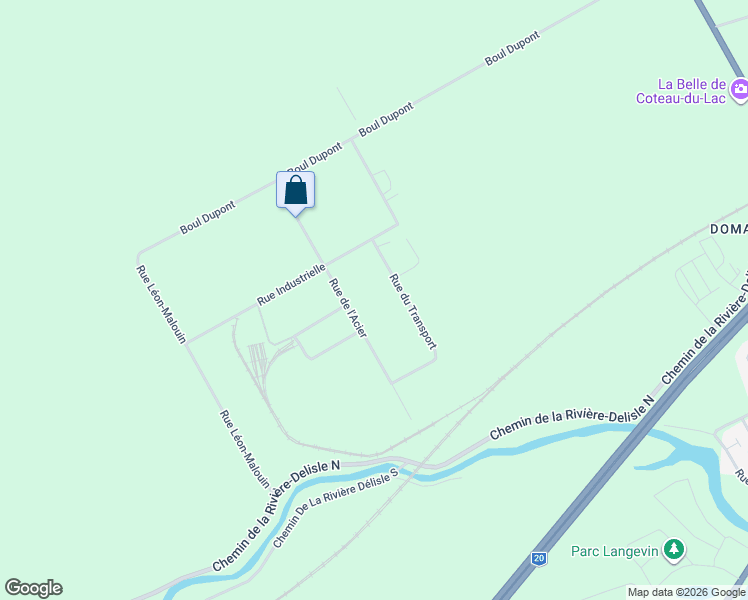 map of restaurants, bars, coffee shops, grocery stores, and more near 35 Rue de l'Acier in Coteau-du-Lac
