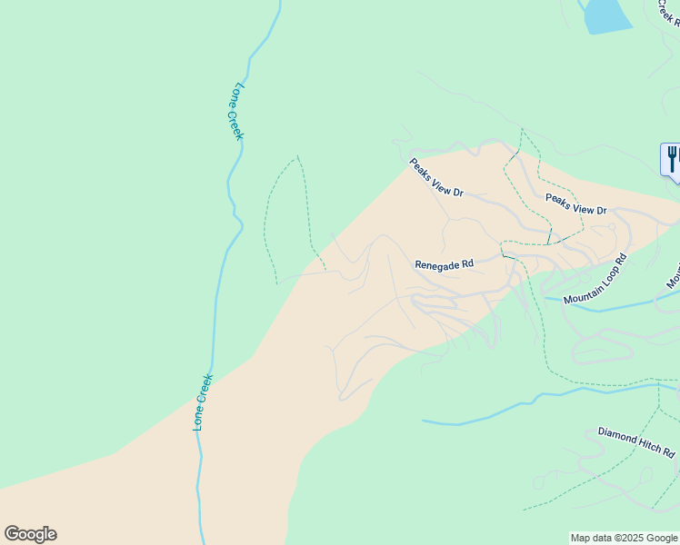 map of restaurants, bars, coffee shops, grocery stores, and more near High Camp Road in Big Sky