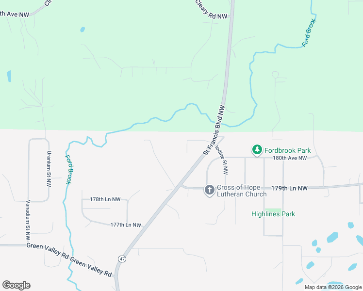 map of restaurants, bars, coffee shops, grocery stores, and more near 5745 180th Avenue Northwest in Ramsey