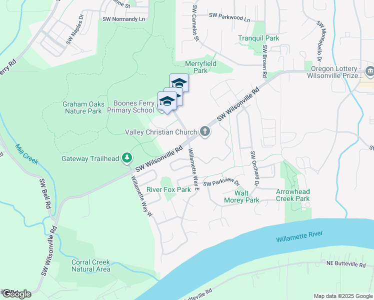 map of restaurants, bars, coffee shops, grocery stores, and more near in Wilsonville