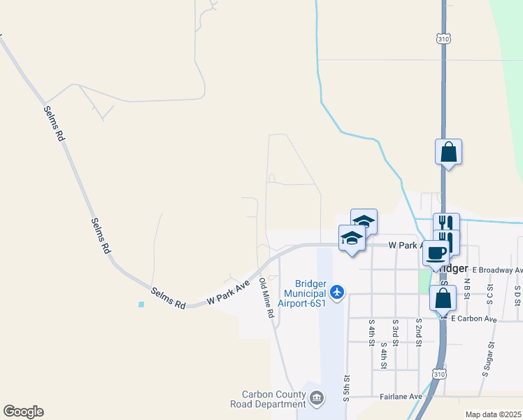 map of restaurants, bars, coffee shops, grocery stores, and more near 14 Rimrock Drive in Bridger