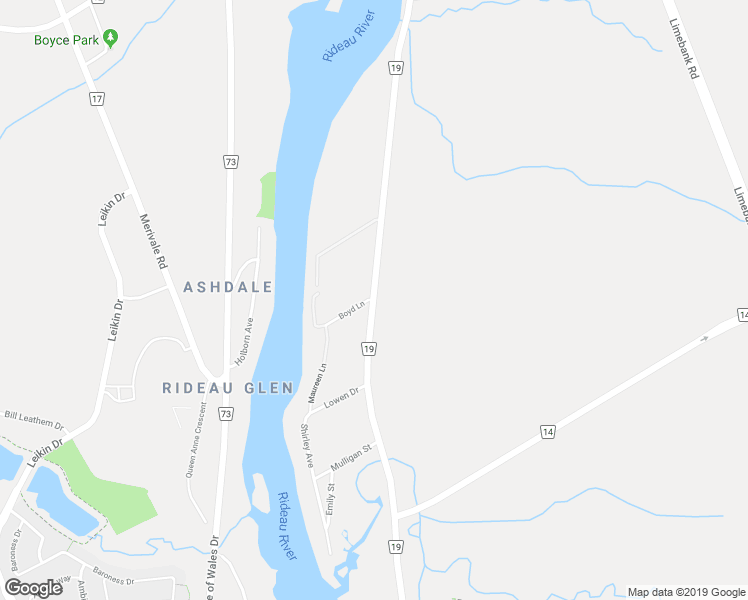 map of restaurants, bars, coffee shops, grocery stores, and more near 460 River Rd in Ottawa
