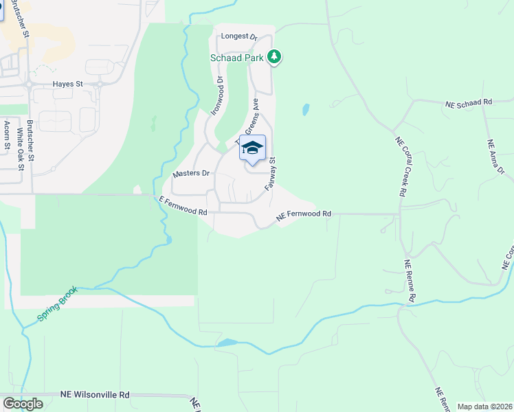 map of restaurants, bars, coffee shops, grocery stores, and more near 5212 Fairway Street in Newberg