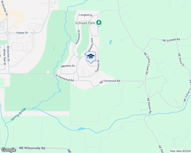map of restaurants, bars, coffee shops, grocery stores, and more near 5212 Fairway Street in Newberg